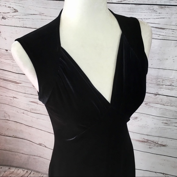 Free People black velvet v neck maxi dress - Picture 2 of 5